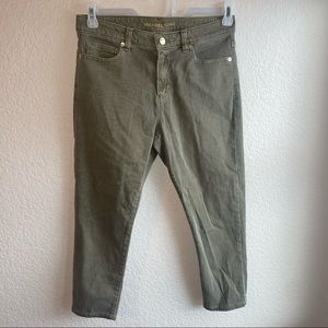 Michael Kors Izzy Cropped Skinny Jean Olive Green